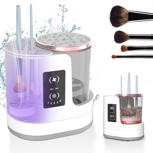 Rechargeable Electric Makeup Brush Cleaner – Automatic Cleaning Tool & Drying Stand for Flawless Brushes!