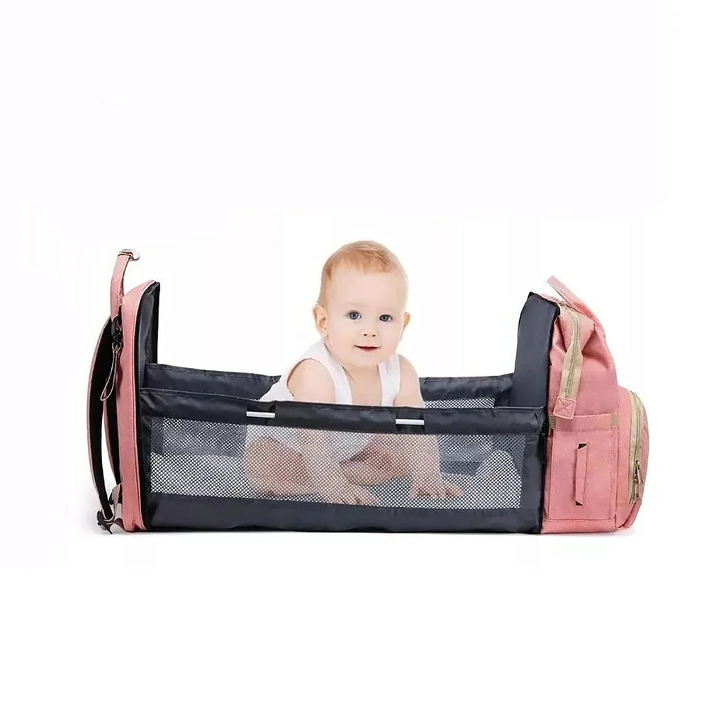 Parenting on the Go: Waterproof Folding Crib Backpack – Unisex, Stylish, and Practical!
