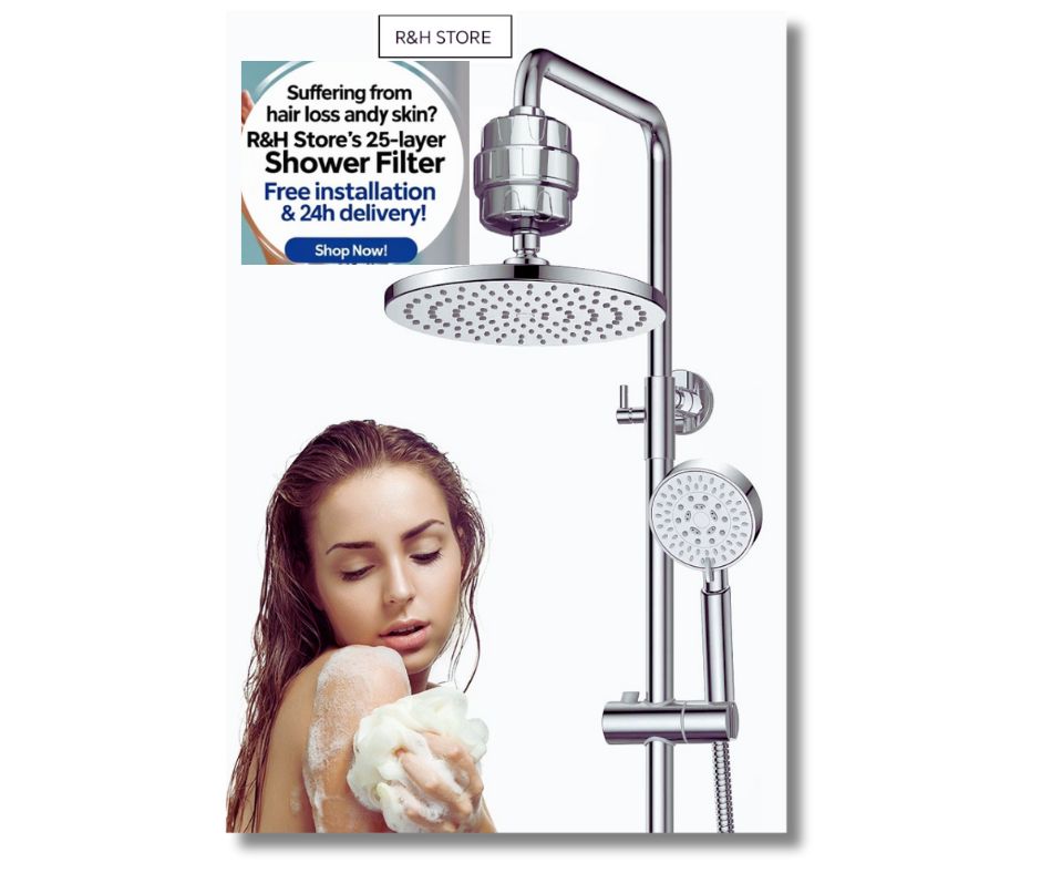 R&H STORE 25-Stage Shower Filter. Enjoy 40% DISCOUNT ON Shower Filter Luxury Wellness + FREE SHIPPING + FREE INSTALLATION + 24H DELIVERY (Valid until  July 31st). YALLA!