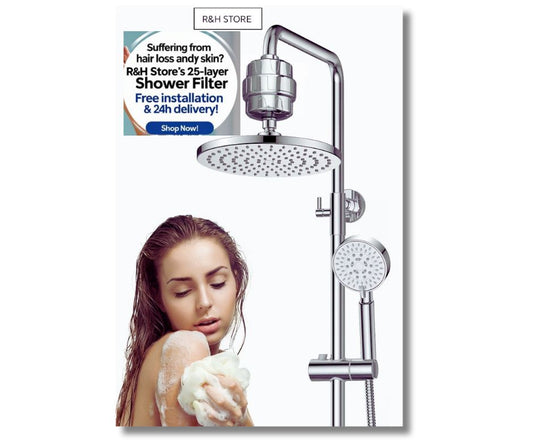 R&H STORE 25-Stage Shower Filter. Enjoy 40% DISCOUNT ON Shower Filter Luxury Wellness + FREE SHIPPING + FREE INSTALLATION + 24H DELIVERY (Valid until  July 31st). YALLA!